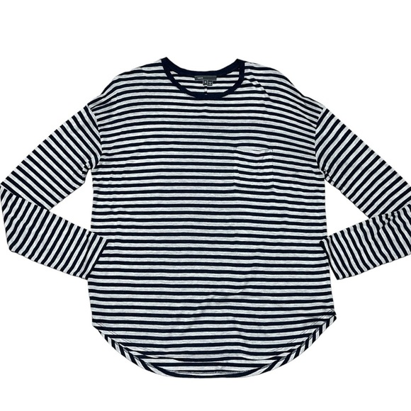 Vince Long Sleeves Striped Lightweight T Shirt Size M - Picture 7 of 10
